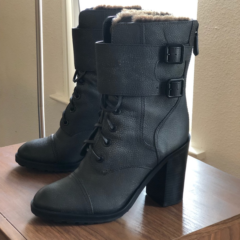 Tory Burch Broome Combat Boots w/Shearling lining